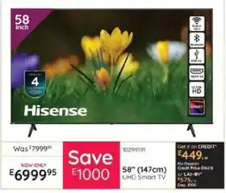 Bradlows Hisense 58" UHD Smart TV offer