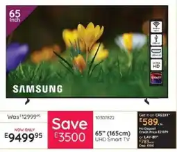 Bradlows SAMSUNG 65" (165cm) UHD Smart TV offer