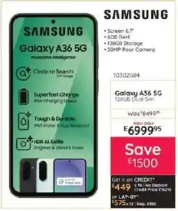 Bradlows SAMSUNG Galaxy A36 5G offer