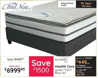 Cloud Nine Health Care Queen 152cm Base Set