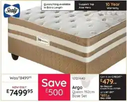 Bradlows Sealy Argo Queen 152cm Base Set offer