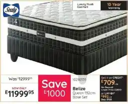 Bradlows Sealy Belize Queen 152cm Base Set offer