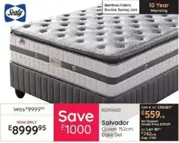 Bradlows Sealy Salvador Queen 152cm Base Set offer
