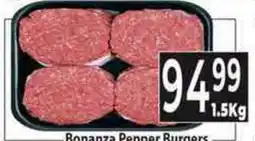 Supa Store Bonanza Pepper Burgers offer