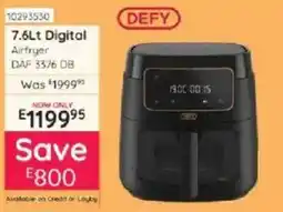 Bradlows DEFY 7.6Lt Digital Airfryer offer
