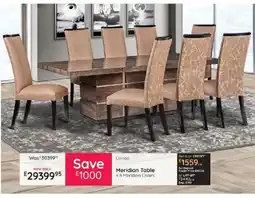 Bradlows Meridian Table + 8 Meridian Chairs offer