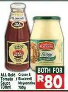 Supa Store ALL Gold Tomato Sauce / Crosse & Blackwell Mayonnaise offer