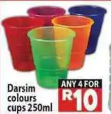 Supa Store Darsim colours cups Assorted offer