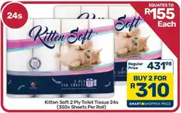 Pick n Pay Hypermarket Kitten Soft 2 Ply Toilet Tissue 24s offer