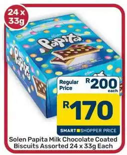 Pick n Pay Hypermarket Solen Papita Milk Chocolate Coated Biscuits Assorted 24 x 33g Each offer