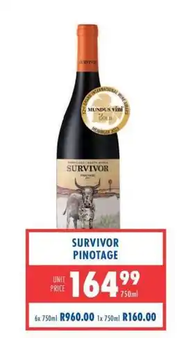 Ultra Liquors SURVIVOR Pinotage offer