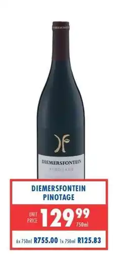 Ultra Liquors DIEMERSFONTEIN Pinotage offer