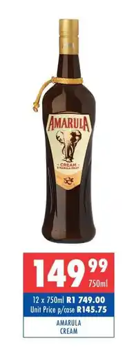 Ultra Liquors Amarula Cream offer