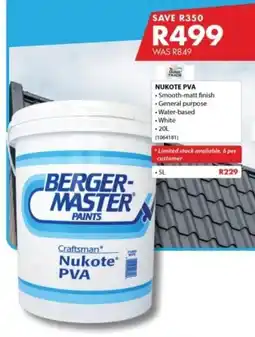Chamberlain Berger-Master Nukote PVA offer