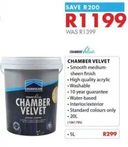 Chamberlain Chamber Value Chamber Velvet offer