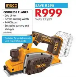 Chamberlain Cordless Planer INGCO offer