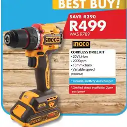 Chamberlain Cordless Drill Kit ingco offer
