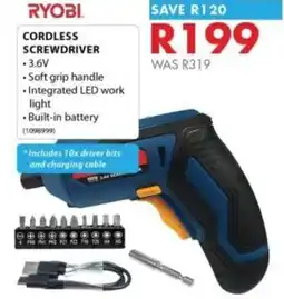 Chamberlain RYOBI CORDLESS SCREWDRIVER offer