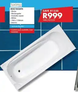Chamberlain luximo BUILT-IN BATH offer