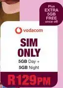 MRP Vodacom 10GB Sim Only (5GB Day + 5GB Night) offer