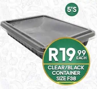 Take 'n Pay CLEAR/BLACK CONTAINER offer