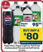 Pick n Pay Hypermarket Pepsi - pepsi max, pepsi light or 7up free carbonated flavoured soft drink offer