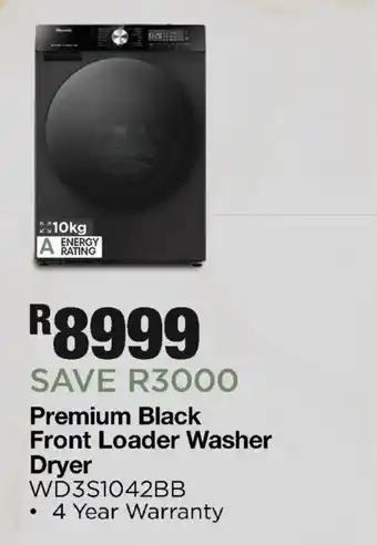 Premium Black Front Loader Washer Dryer