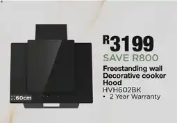 House & Home Freestanding wall Decorative cooker Hood HVH602BK offer
