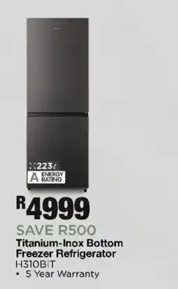House & Home Titanium-Inox Bottom Freezer Refrigerator H310BIT offer