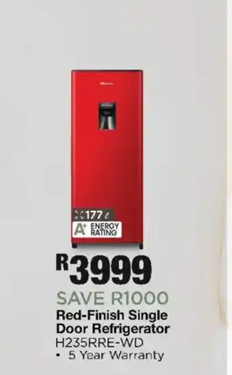Red-Finish Single Door Refrigerator