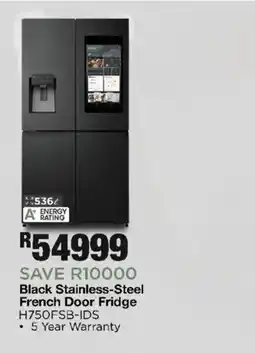 House & Home Black Stainless-Steel French Door Fridge H750FSB-IDS offer