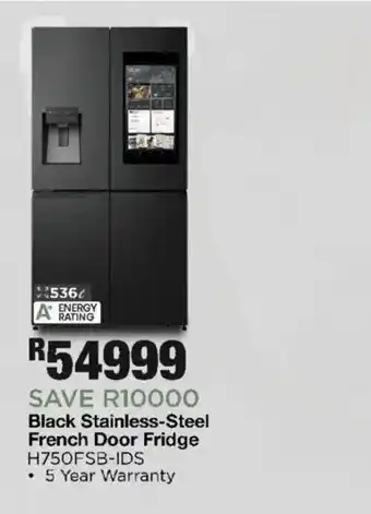 Black Stainless-Steel French Door Fridge H750FSB-IDS