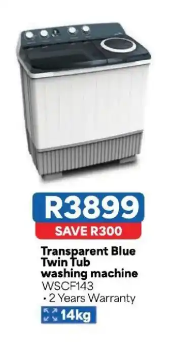 Transparent Blue Twin Tub washing machine