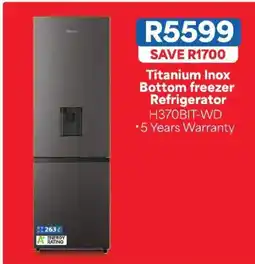 OK Furniture Titanium Inox Bottom freezer Refrigerator offer