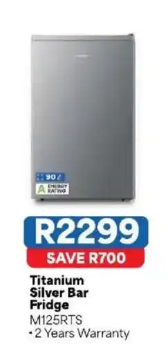 OK Furniture Titanium Silver Bar Fridge offer