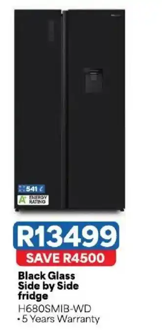 Black Glass Side by Side fridge
