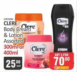 KitKat Cash and Carry Clere Body Cream & Lotion Assorted offer