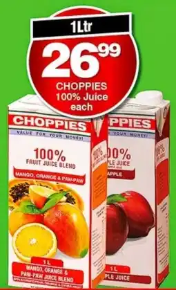 Choppies CHOPPIES 100% Fruit Juice Blend offer