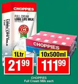 Choppies CHOPPIES Full Cream Long Life Milk offer