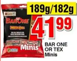 Choppies Bar One Minis offer