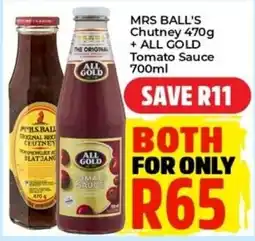 Elite Cash & Carry MRS BALL'S Chutney + ALL GOLD Tomato Sauce offer