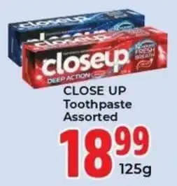 Elite Cash & Carry CLOSE UP Toothpaste Assorted offer