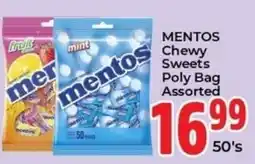 Elite Cash & Carry MENTOS Chewy Sweets Poly Bag Assorted offer