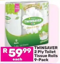 Game Twinsaver 2 Ply Toilet Tissue Rolls 9-Pack offer