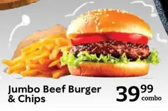 Jumbo Beef Burger & Chips