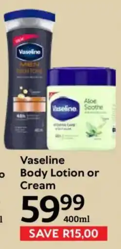 Oxford Freshmarket Vaseline Body Lotion or Cream offer