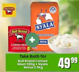 Super Save Bull Brand Corned Meat + Nyala Maize offer
