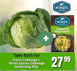 Super Save Fresh Cabbage + Hinds Spices Cabbage Seasoning offer