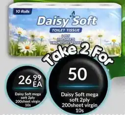 Super Save Daisy Soft Mega Soft 2ply 200 sheet virgin offer