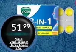 Super Save Vicks Vapolozenge Honey Lemon offer